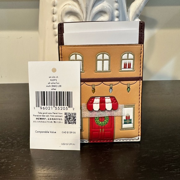 Kate Spade Oh What Fun Gingerbread House Small Slim Cardholder - Picture 10 of 11